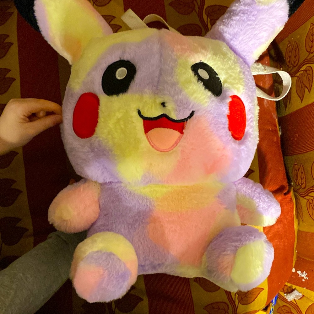 Pikachu plush backpack